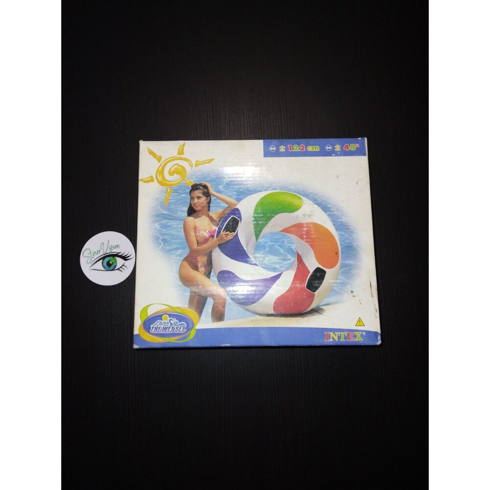 Vintage INTEX The Wet Set COLOR WHIRL TUBE Swimming Pool Raft 48" w Handles
